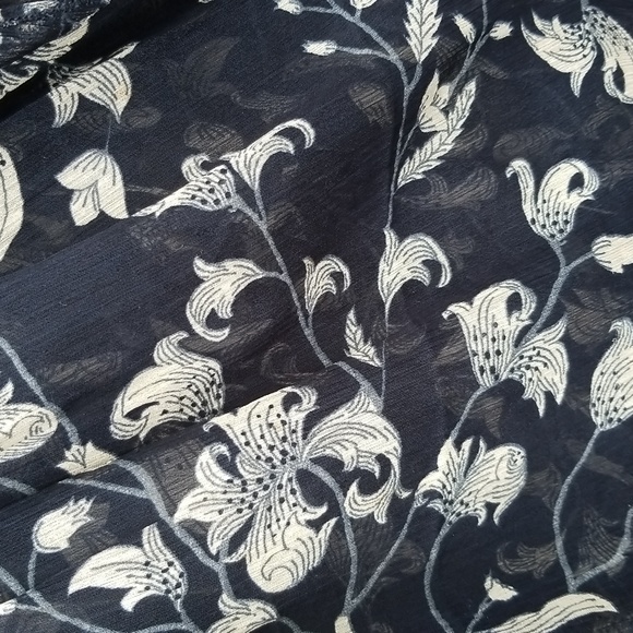 SEXY SHEER GAUZY RUFFLED FLORAL XL 44 BUST Lucky Brand Top Blouse - Picture 7 of 13